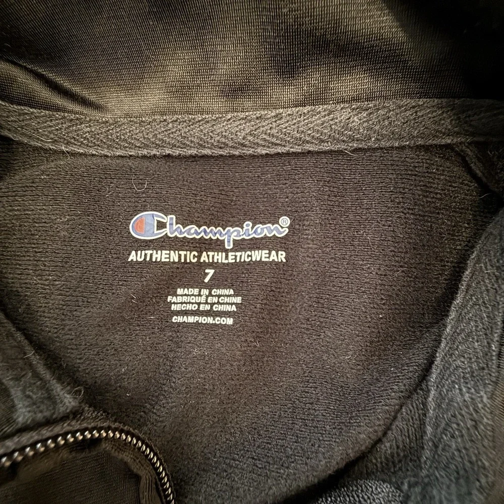 Champion Boys Full Zip Track Jacket 7 Black and Grey Logo
